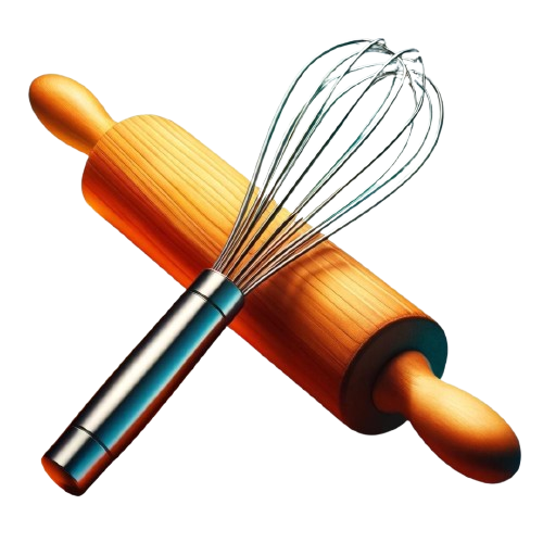 Rolling Pin and Whisk Crossed: These tools represent the hands-on approach to mastering new skills in the kitchen, and their crossing can symbolize both achievement and the intersection of various culinary techniques.