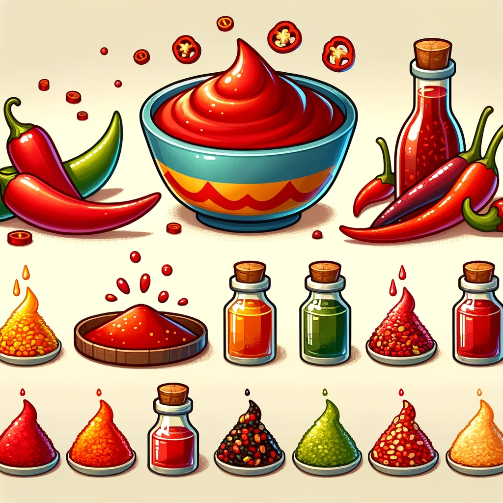 A picture of Chili Pastes and Sauces, Chili Flakes and Chili Oils