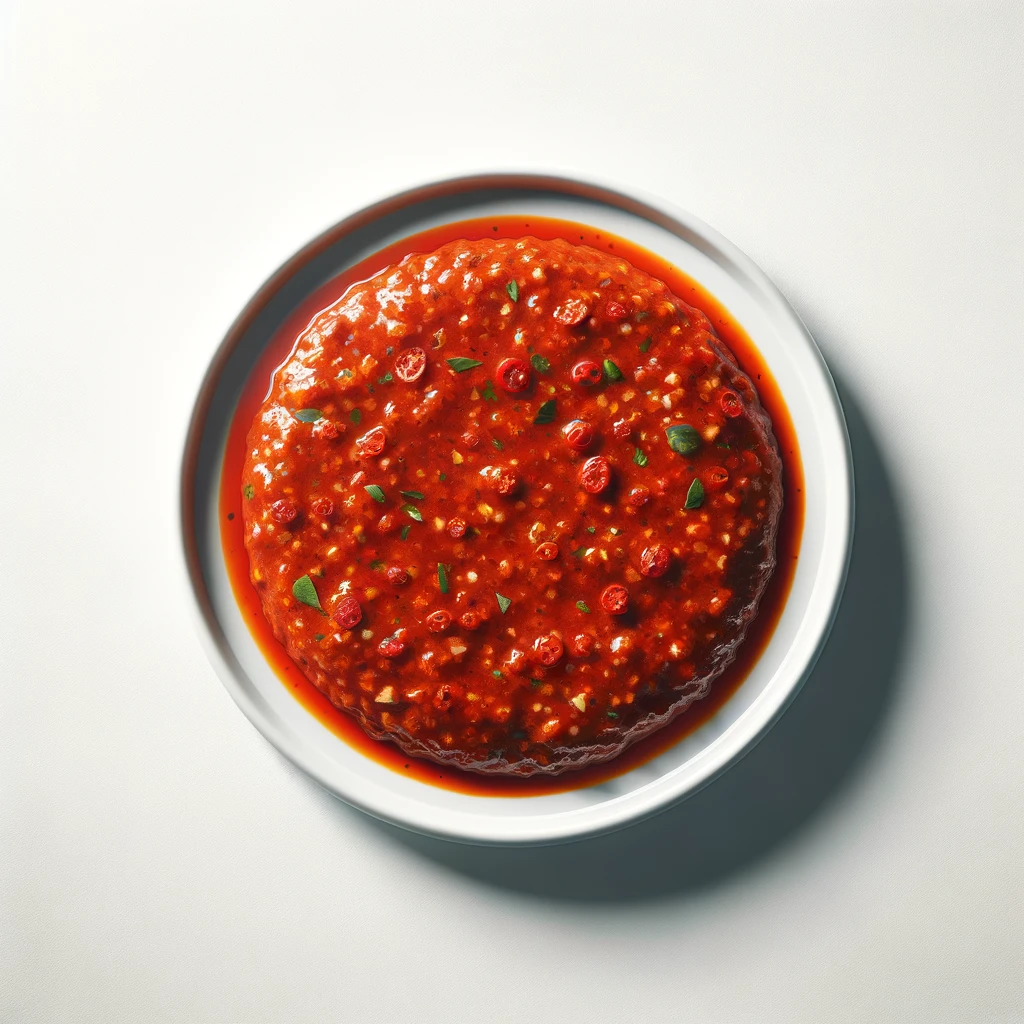 A picture of the peri peri sauce mashed, made without using a blender