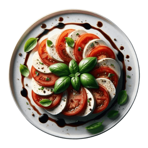 Italian caprese salad with tomato, mozzarella and basil – part of the 10 free recipes