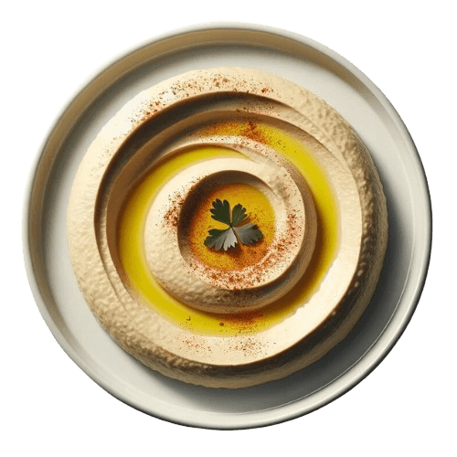 Creamy hummus with olive oil and paprika – easy Mediterranean recipe included in the free cookbook